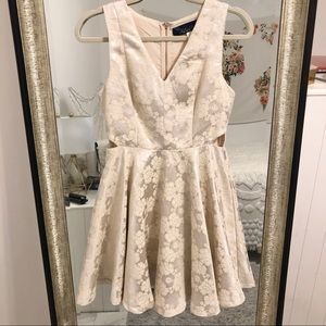 Blue Rain Cream A-Line Dress